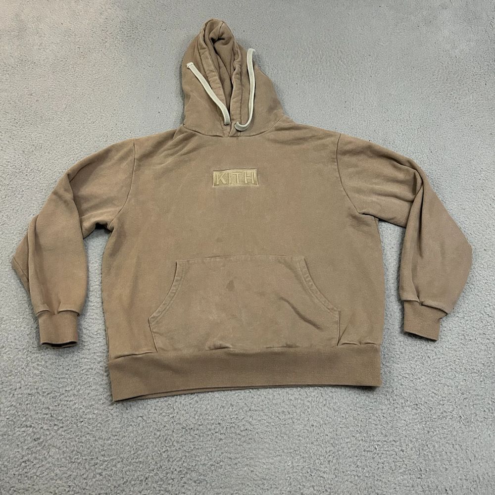 Kith Hoodie Medium Beige Pullover Sweatshirt Sweater Streetwear Cotton Adult